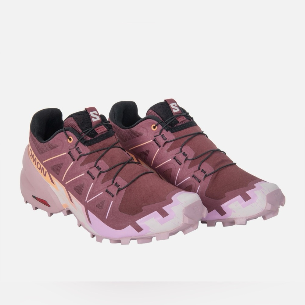 Salomon Speedcross 6W Trail Running Shoes 475818 Womens 8 NIB Mauve Grape Papaya - Picture 8 of 13